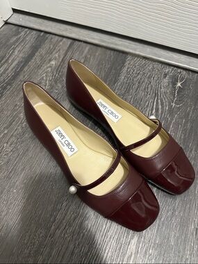 Jimmy Choo Elisa leather and patent ballet flat EU 36.5 US 6.5